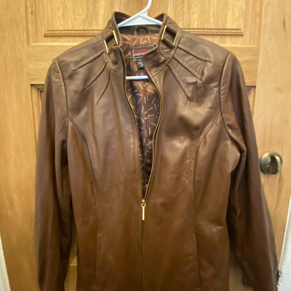 Bradley Bayou brown leather jacket, size S